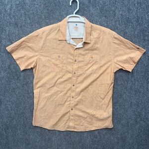 Kuhl Karib button up shirt short sleeve orange men's size XL